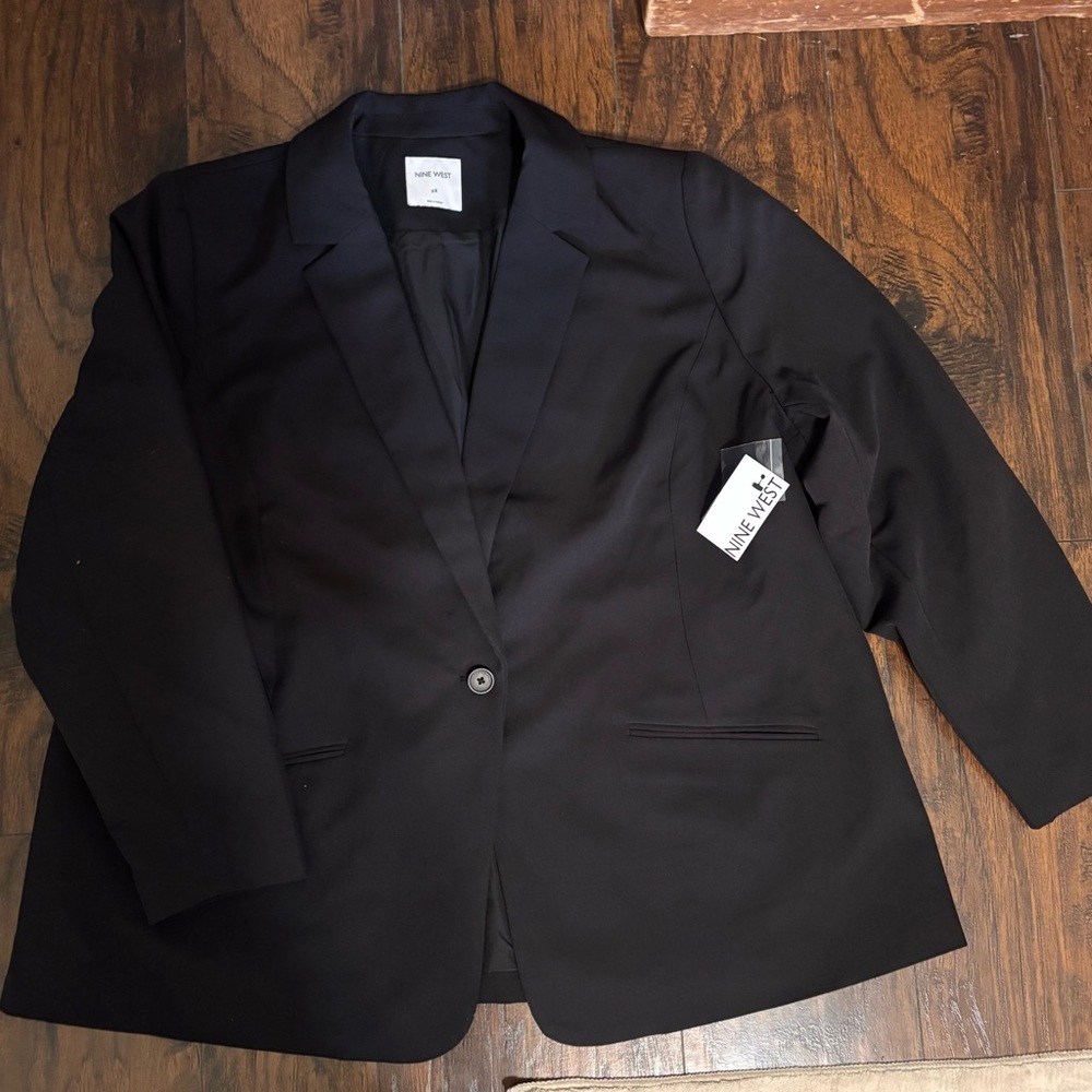 Nine West Classic Black One-Button Blazer - Picture 2 of 5